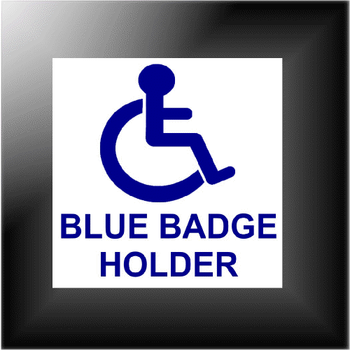 Wheelchair Access Blue Badge Disability Decal – Glossy Bumper Sticker S204 – UK